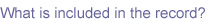 What is included in the record?