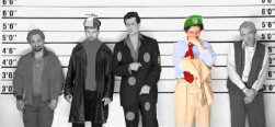 Police line up with one person that particularly matches the description